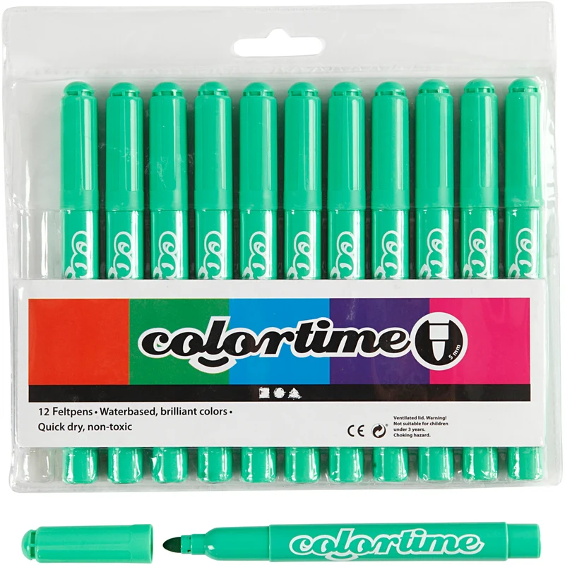 Colortime Marker, Strichstärke 5 mm, Hellgrün, 12 Stk/ 1 Pck [HOB-37336]