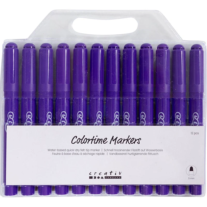 Colortime Marker, Strichstärke 5 mm, Flieder, 12 Stk/ 1 Pck [HOB-37332]