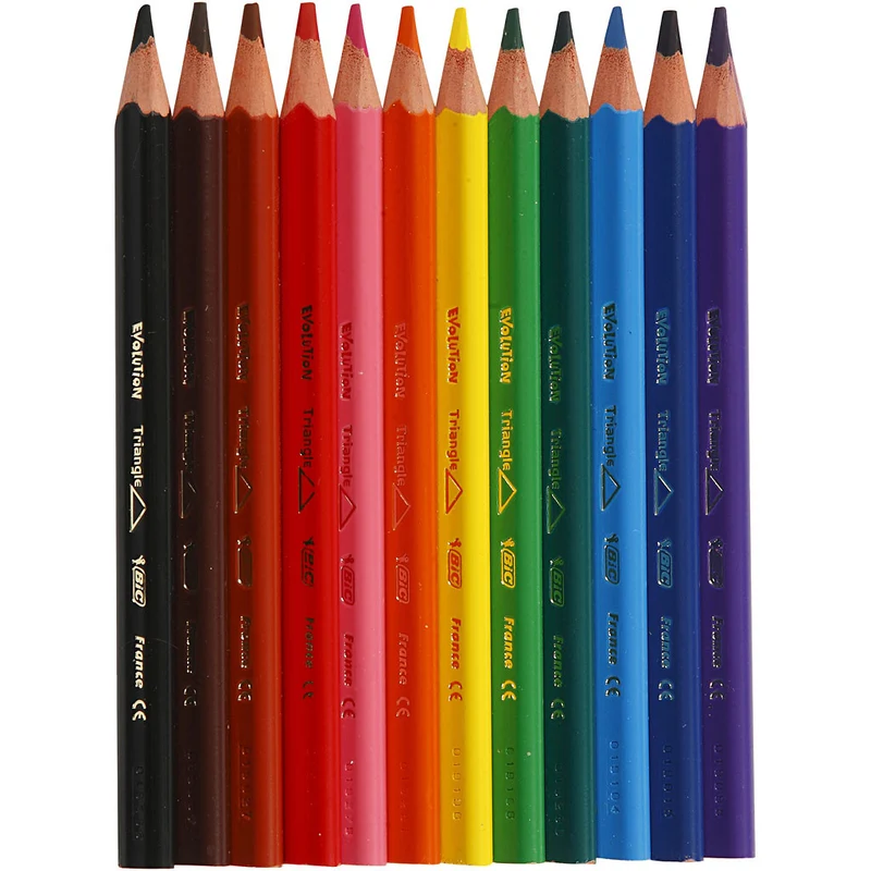 BIC Evolution Buntstifte, L 14 cm, Mine 5 mm, Sortierte Farben, 12 Stk/ 1 Pck [HOB-37597]