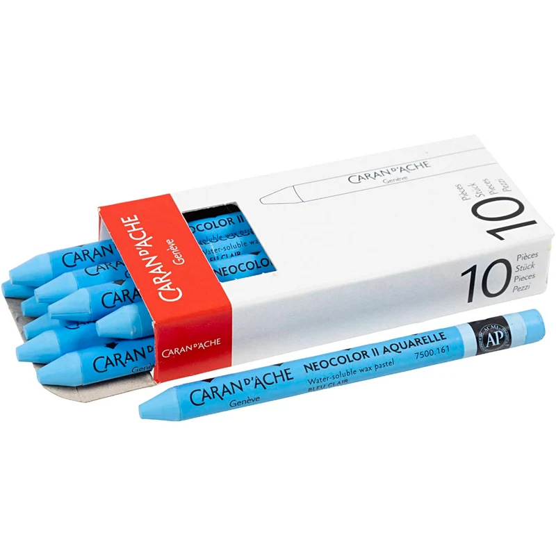 CARAN D’ACHE Neocolor II, L 10 cm, Dicke 8,5 mm, Hellblau (161), 10 Stk/ 1 Pck [HOB-34076]