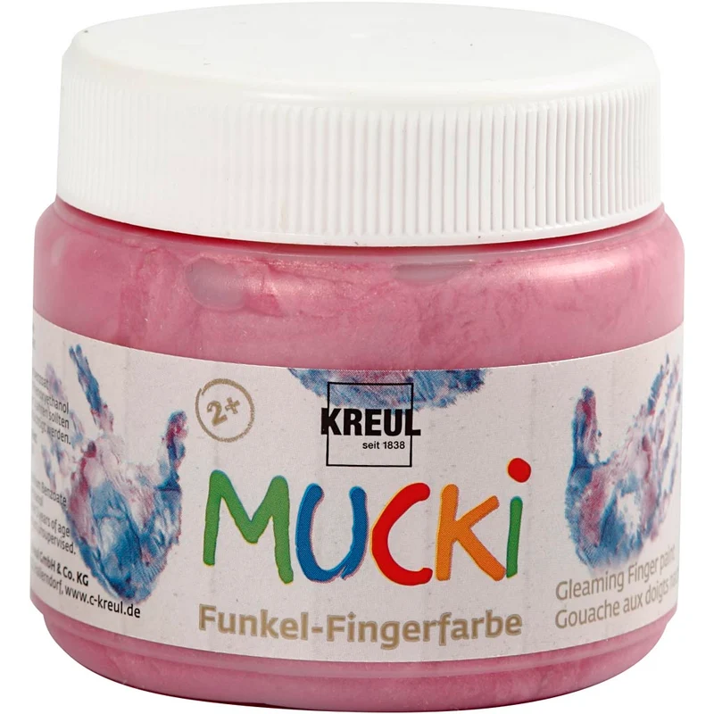 Mucki Fingerfarbe, Metallic-Rosa, 150 ml/ 1 Dose [HOB-34753]