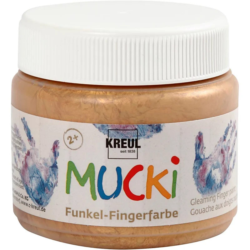 Mucki Fingerfarbe, Metalic-gold, 150 ml/ 1 Dose [HOB-34751]