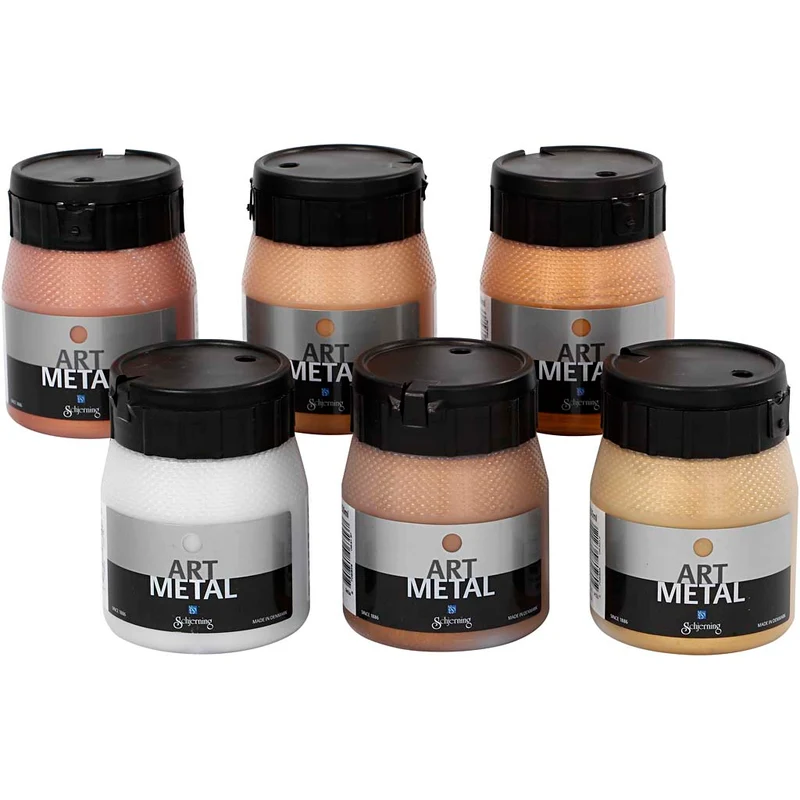 Art Metal Farbe, Nr. 5102, 5104, 5106, 5108, 5109, 5110, Metallic-Farben, 6x250 ml/ 1 Pck [HOB-30709]