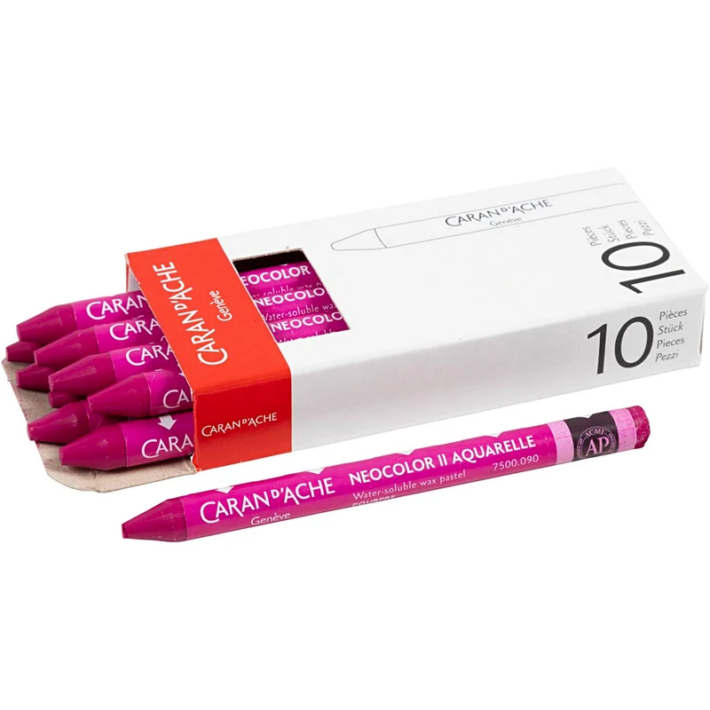 CARAN D’ACHE Neocolor II, L 10 cm, Dicke 8,5 mm, Purpur (090), 10 Stk/ 1 Pck [HOB-34058]
