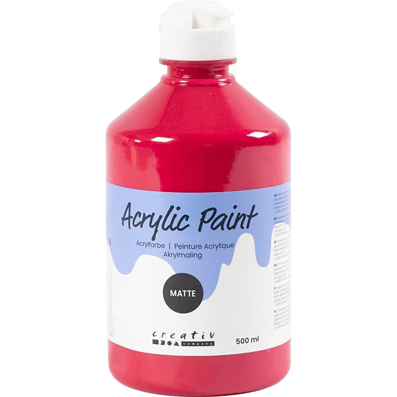 Acrylfarbe Matt, Primärrot, 500 ml/ 1 Fl. [HOB-32110]