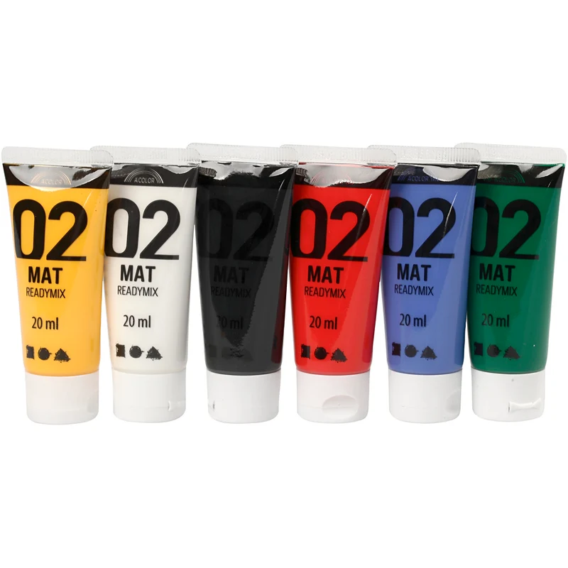 Acrylfarbe Matt, Standard-Farben, 6x20 ml/ 1 Pck [HOB-32101]