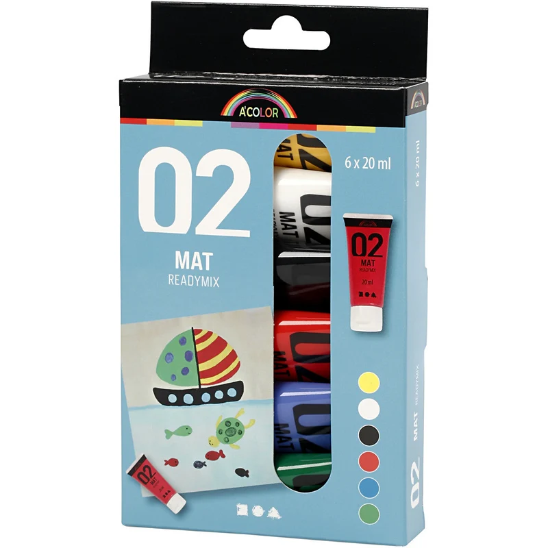 Acrylfarbe Matt, Standard-Farben, 6x20 ml/ 1 Pck [HOB-32101]