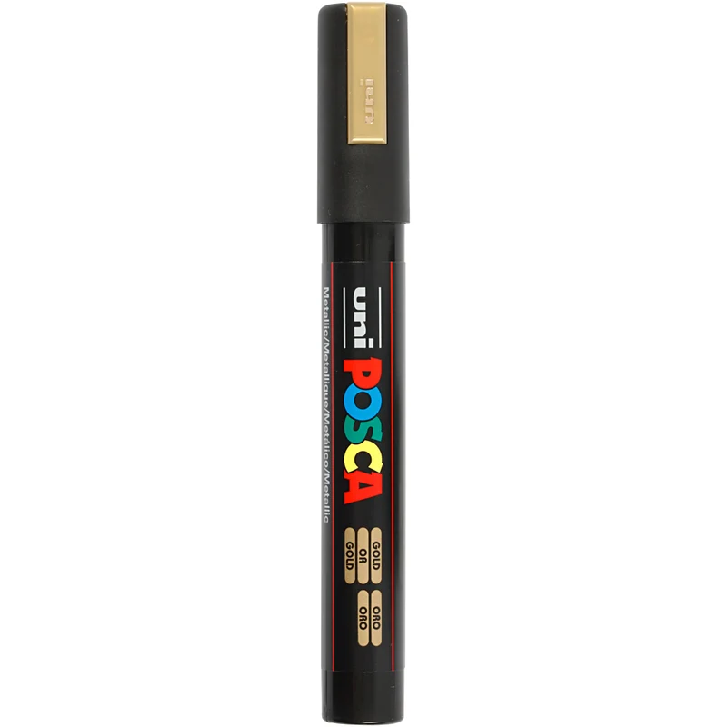 Posca Marker , Nr. PC-5M, Strichstärke 2,5 mm, Medium, Gold, 1 Stk [HOB-276810]