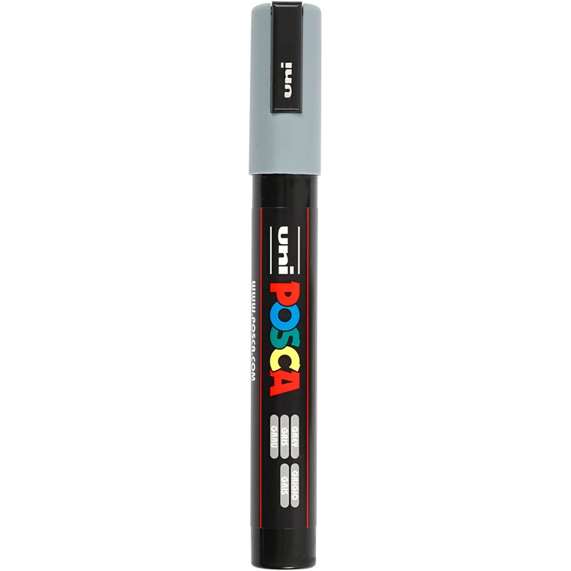 Posca Marker , Nr. PC-5M, Strichstärke 2,5 mm, Medium, Grau, 1 Stk [HOB-276095]