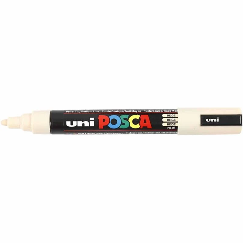 Posca Marker , Nr. PC-5M, Strichstärke 2,5 mm, Medium, Beige, 1 Stk [HOB-276088]