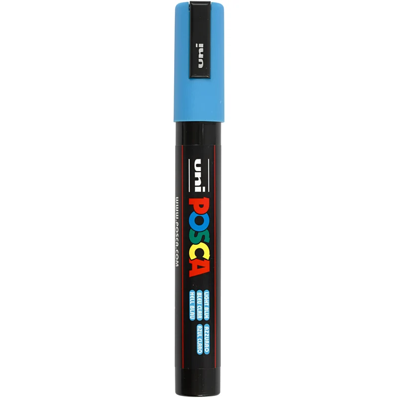 Posca Marker , Nr. PC-5M, Strichstärke 2,5 mm, Medium, Hellblau, 1 Stk [HOB-276057]