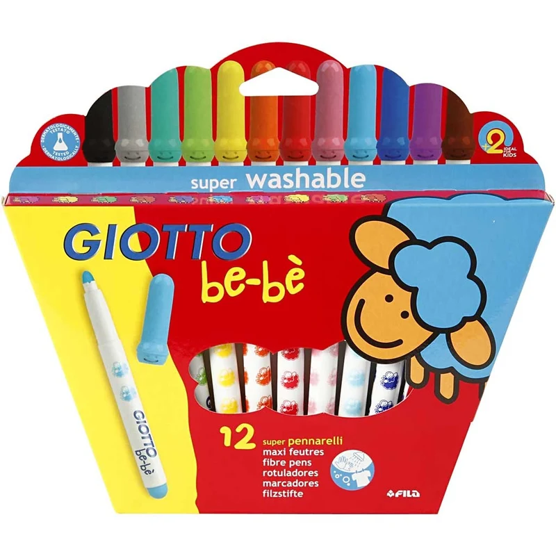 Filzstift, D 5 mm, Strichstärke 1-3 mm, Sortierte Farben, 12Stk/ 1 Pck [HOB-37291]