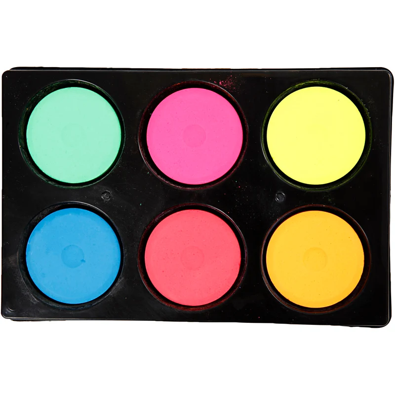 Wasserfarben, H 16 mm, D 44 mm, Neonfarben, 1 Pck [HOB-34591]