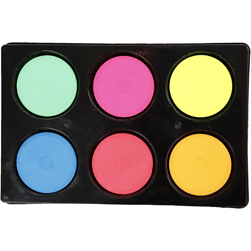 Wasserfarben, H 16 mm, D 44 mm, Neonfarben, 1 Pck [HOB-34591]