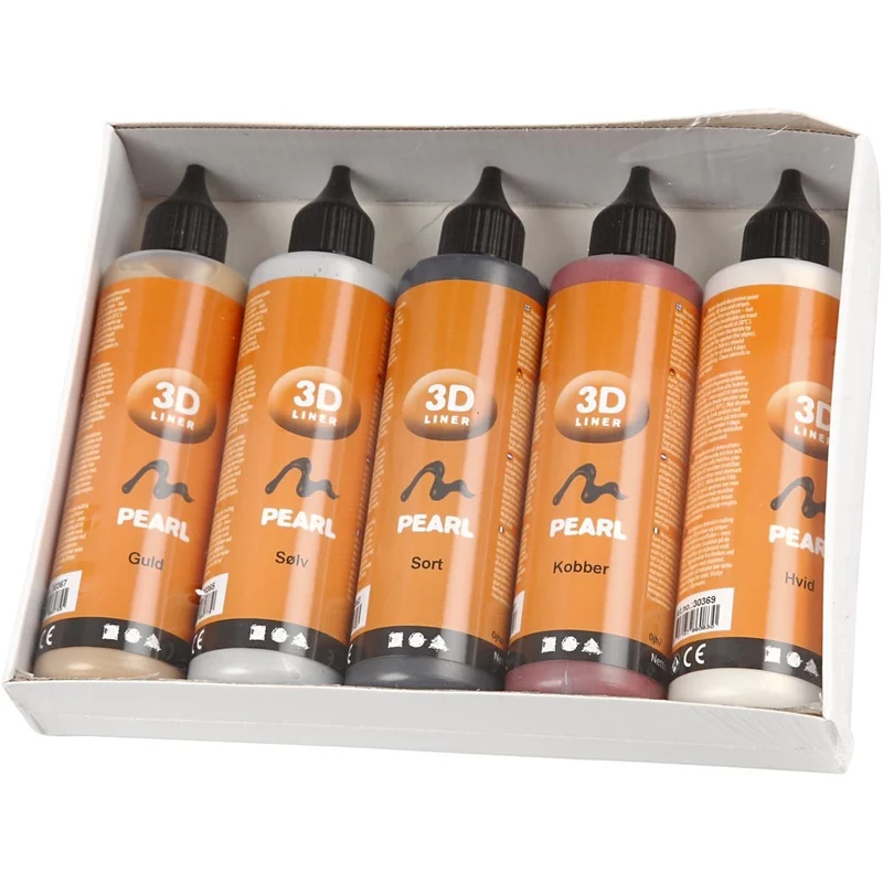 3D Liner, Metallic-Farben, 5x100 ml/ 1 Pck [HOB-30385]