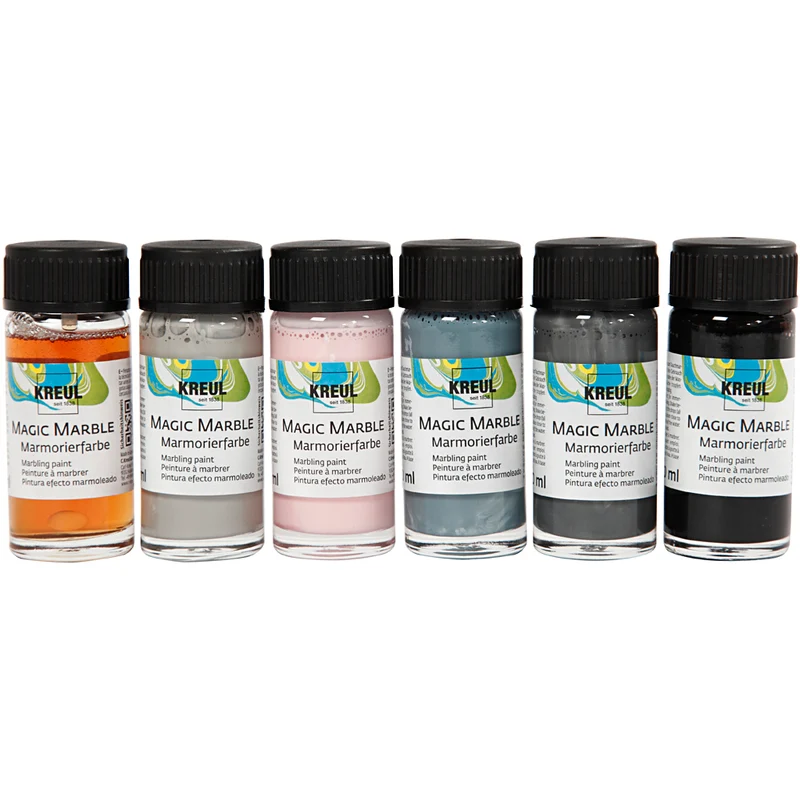 Magic Marble Marmorierfarbe, sanfte, dezente Farben, 6x20 ml/ 1 Pck [HOB-30196]