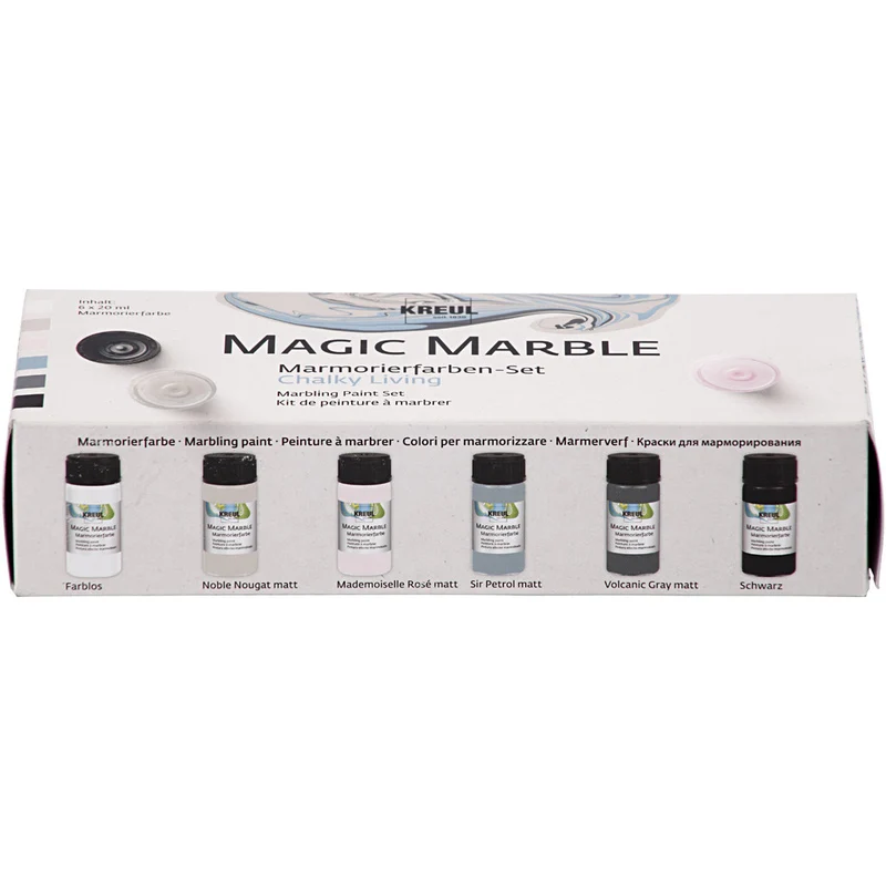 Magic Marble Marmorierfarbe, sanfte, dezente Farben, 6x20 ml/ 1 Pck [HOB-30196]