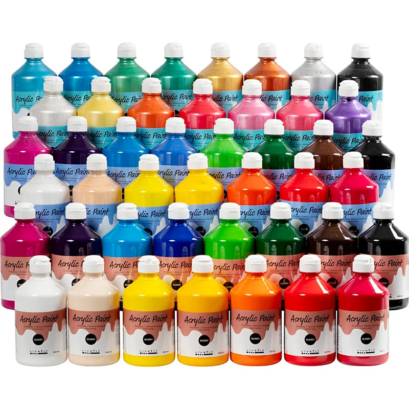 Acrylfarbe, Sortierte Farben, 45x500 ml/ 1 Pck [HOB-32099]