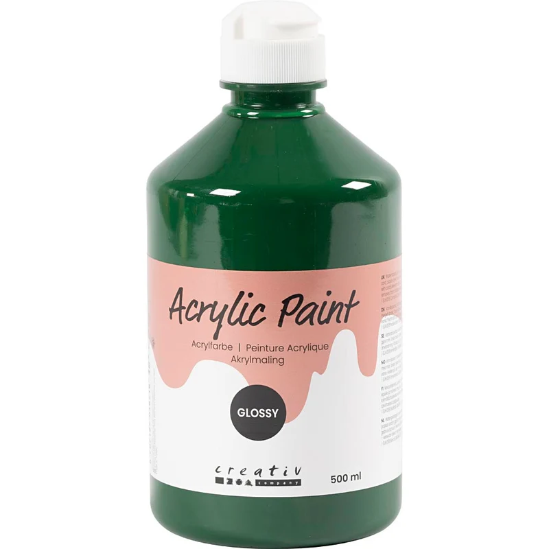 Acrylfarbe, glänzend, Dunkelgrün, 500 ml/ 1 Fl. [HOB-32028]