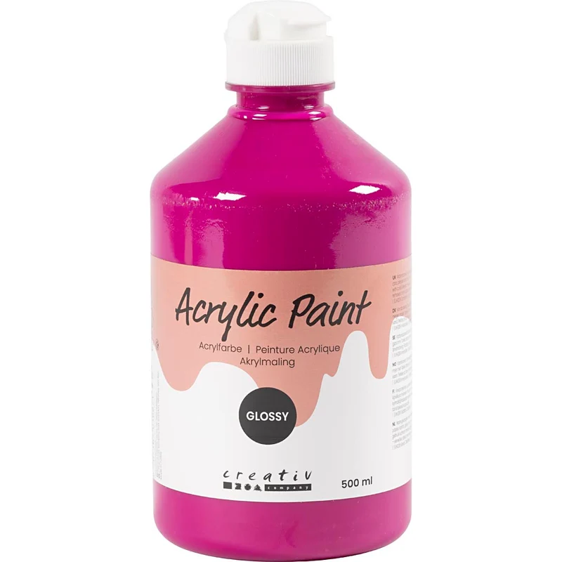 Acrylfarbe, glänzend, Pink, 500 ml/ 1 Fl. [HOB-32020]