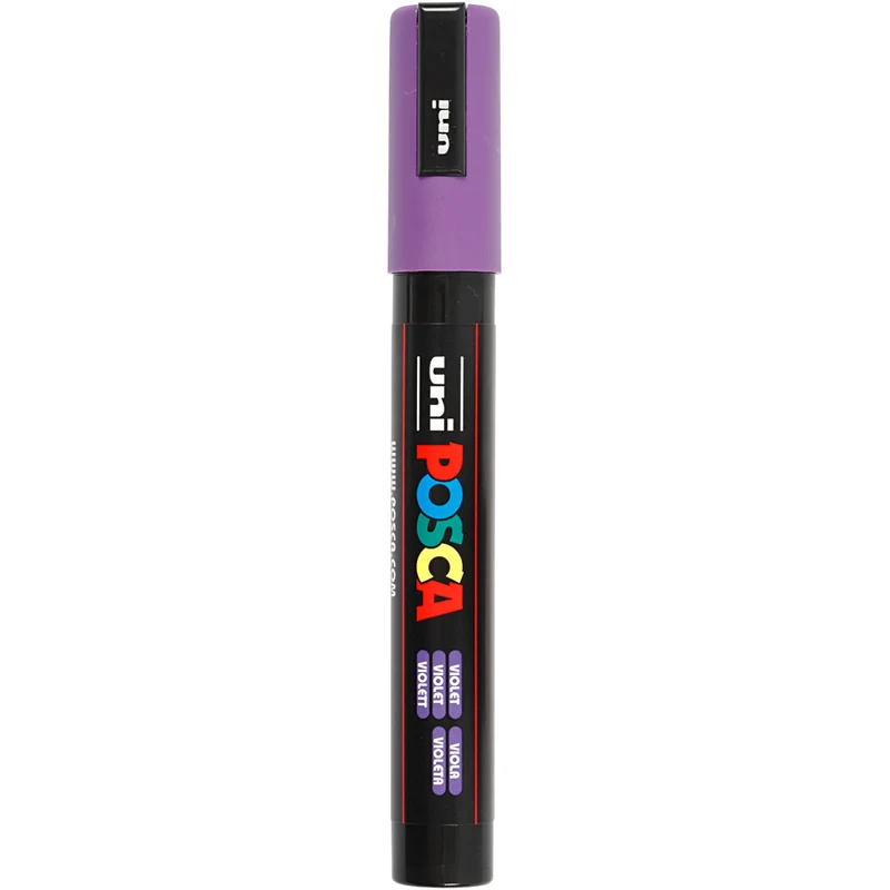 Posca Marker , Nr. PC-5M, Strichstärke 2,5 mm, Medium, Violett, 1 Stk [HOB-276055]