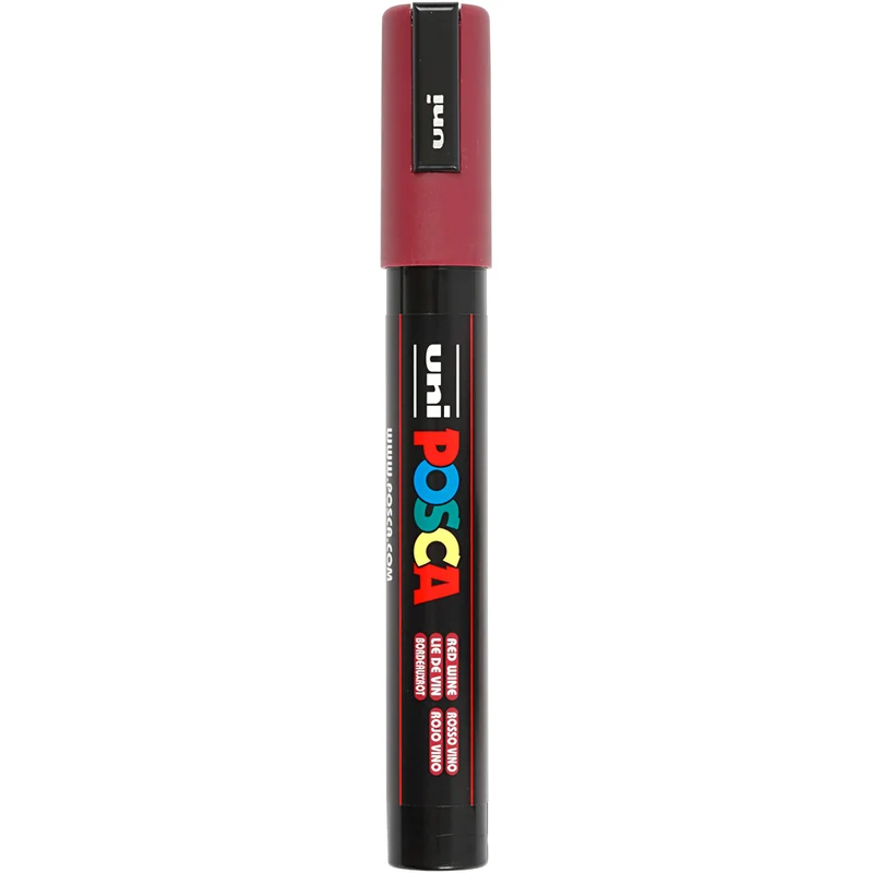 Posca Marker , Nr. PC-5M, Strichstärke 2,5 mm, Medium, Bordeaux, 1 Stk [HOB-276050]