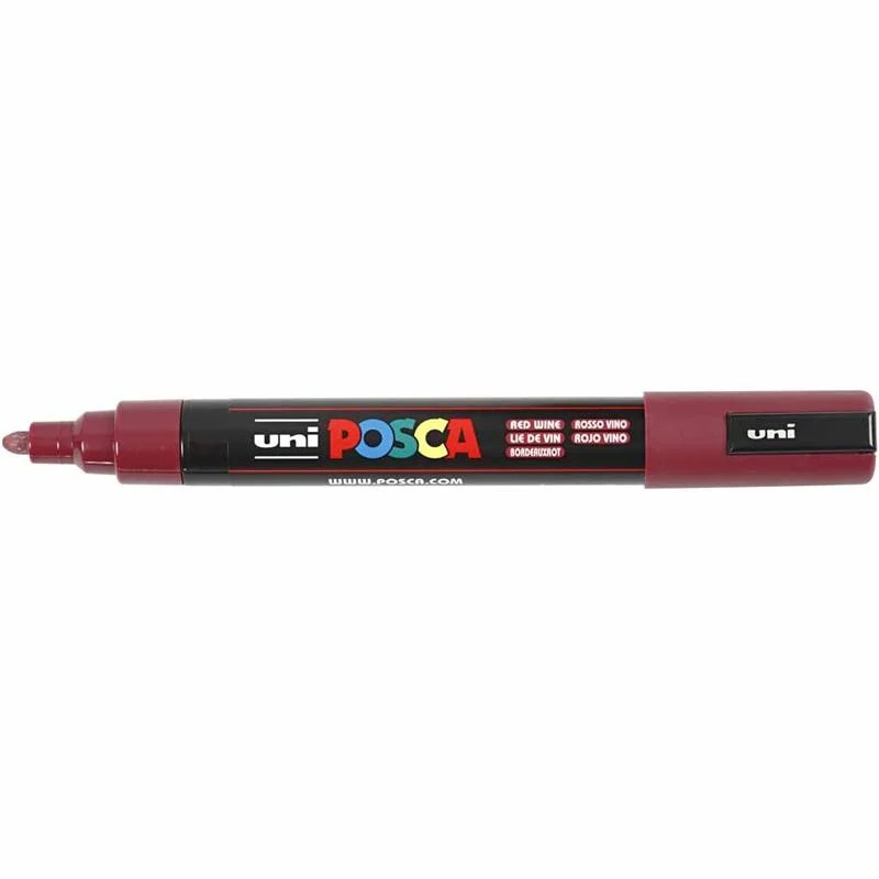 Posca Marker , Nr. PC-5M, Strichstärke 2,5 mm, Medium, Bordeaux, 1 Stk [HOB-276050]