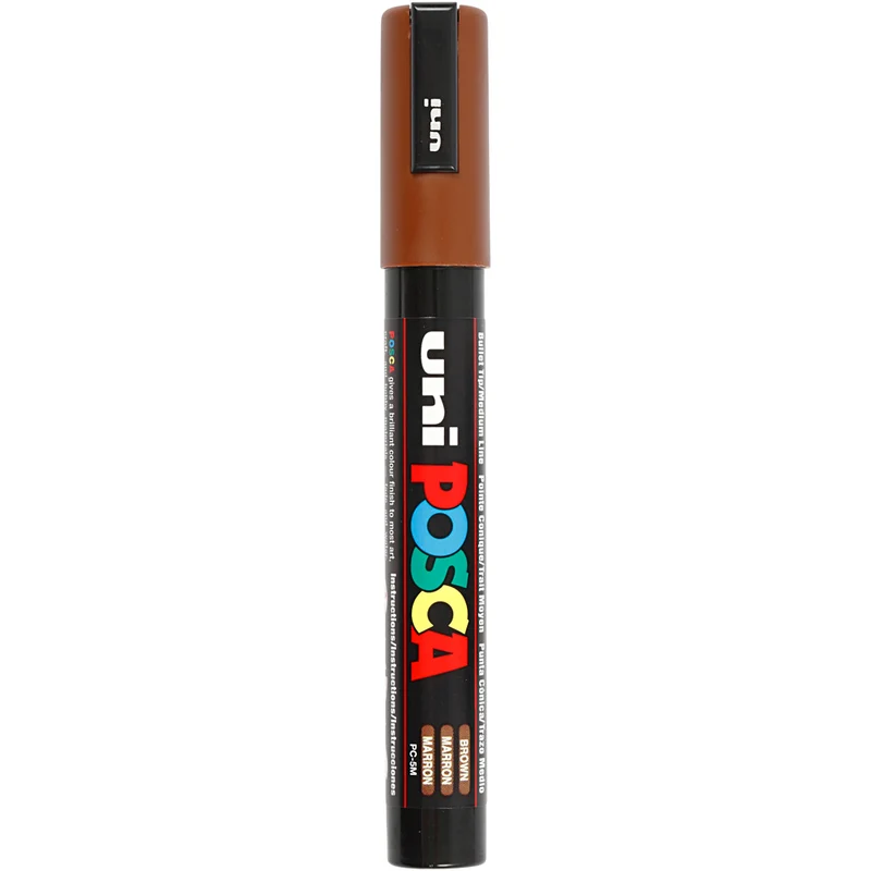 Posca Marker , Nr. PC-5M, Strichstärke 2,5 mm, Medium, Braun, 1 Stk [HOB-276045]