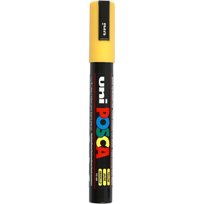 Posca Marker , Nr. PC-5M, Strichstärke 2,5 mm, Medium, Gelb, 1 Stk [HOB-276044]