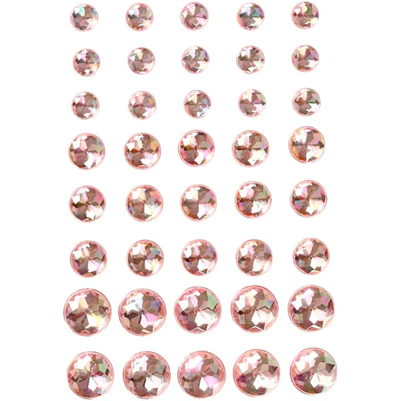Strasssteine, Größe 6+8+10 mm, Pink, 40 Stk/ 1 Pck [HOB-28324]