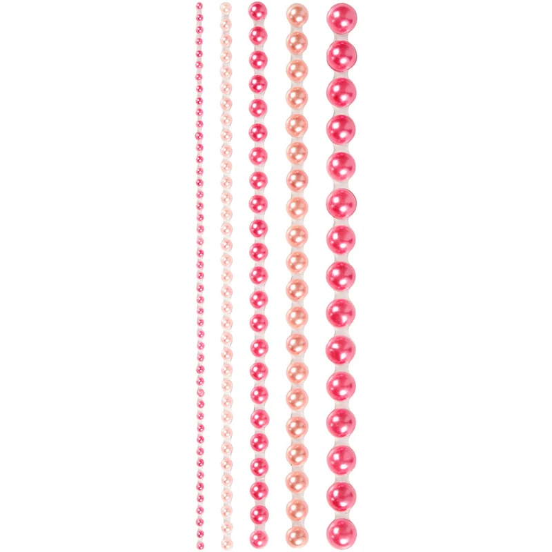 Halbperlen, Größe 2-8 mm, Pink, 140 Stk/ 1 Pck [HOB-28320]