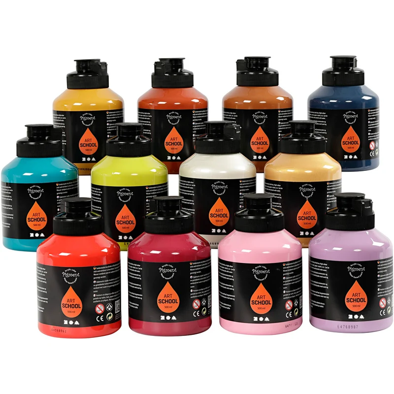 Acrylfarbe, Mattglänzend, Zusätzliche Farben, 12x500 ml/ 1 Pck [HOB-35479]