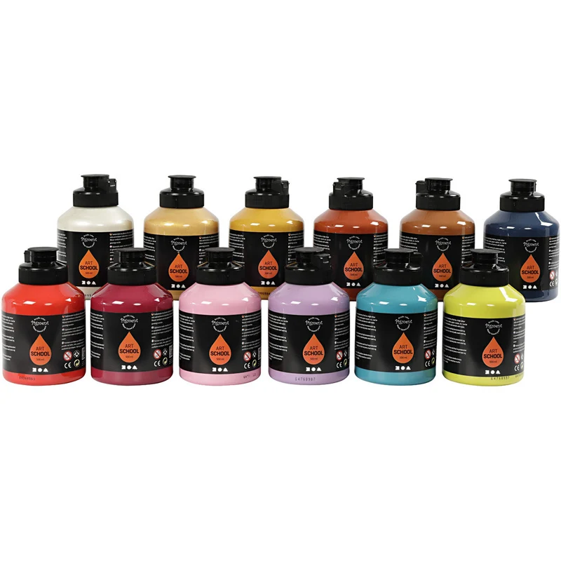 Acrylfarbe, Mattglänzend, Zusätzliche Farben, 12x500 ml/ 1 Pck [HOB-35479]