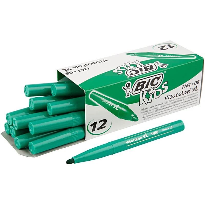 BIC Visa Color Filzstifte, Strichstärke 3 mm, Mittelgrün, 12 Stk/ 1 Pck [HOB-37408]