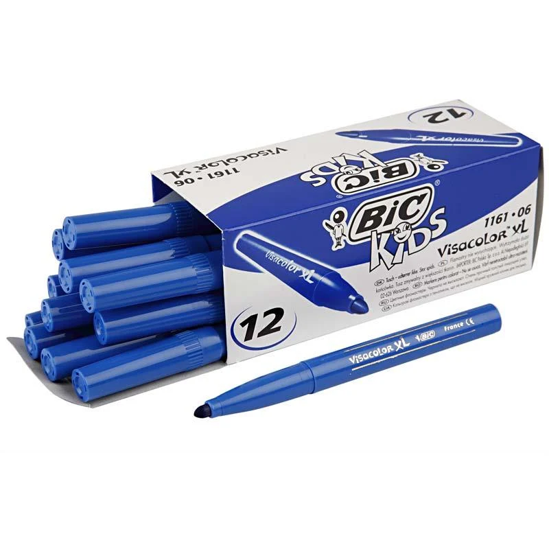 BIC Visa Color Filzstifte, Strichstärke 3 mm, Dunkelblau, 12 Stk/ 1 Pck [HOB-37406]