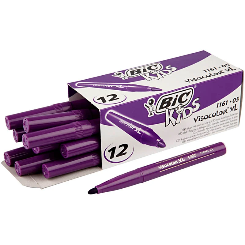 BIC Visa Color Filzstifte, Strichstärke 3 mm, Dunkellila, 12 Stk/ 1 Pck [HOB-37405]