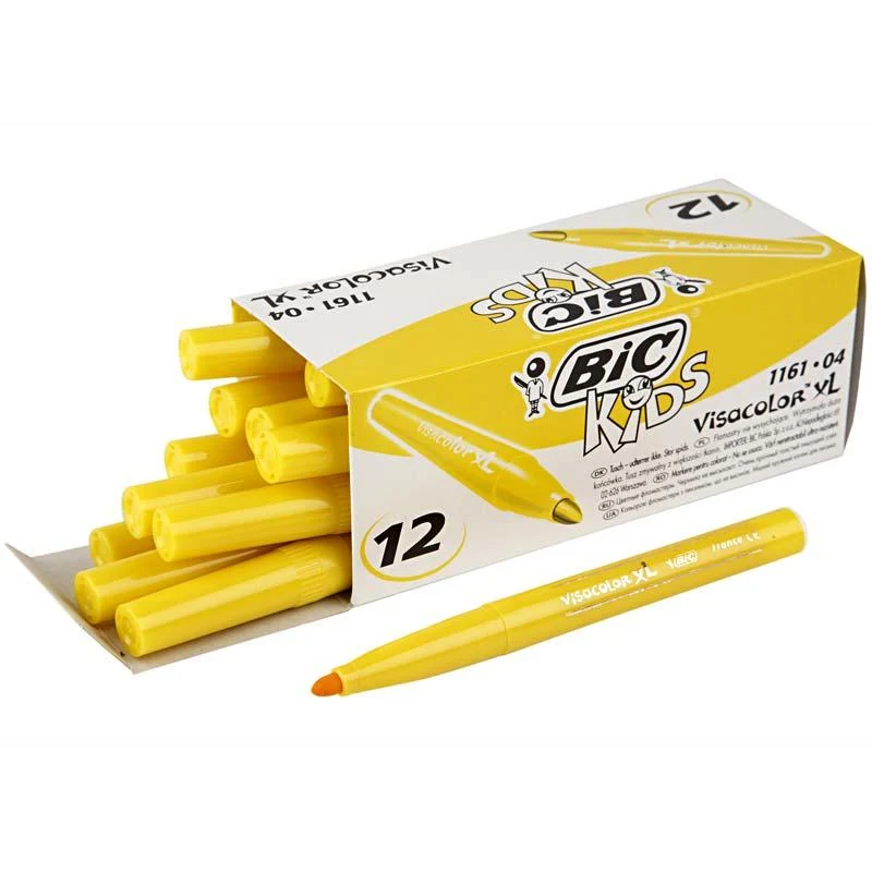BIC Visa Color Filzstifte, Strichstärke 3 mm, Gelb, 12 Stk/ 1 Pck [HOB-37404]