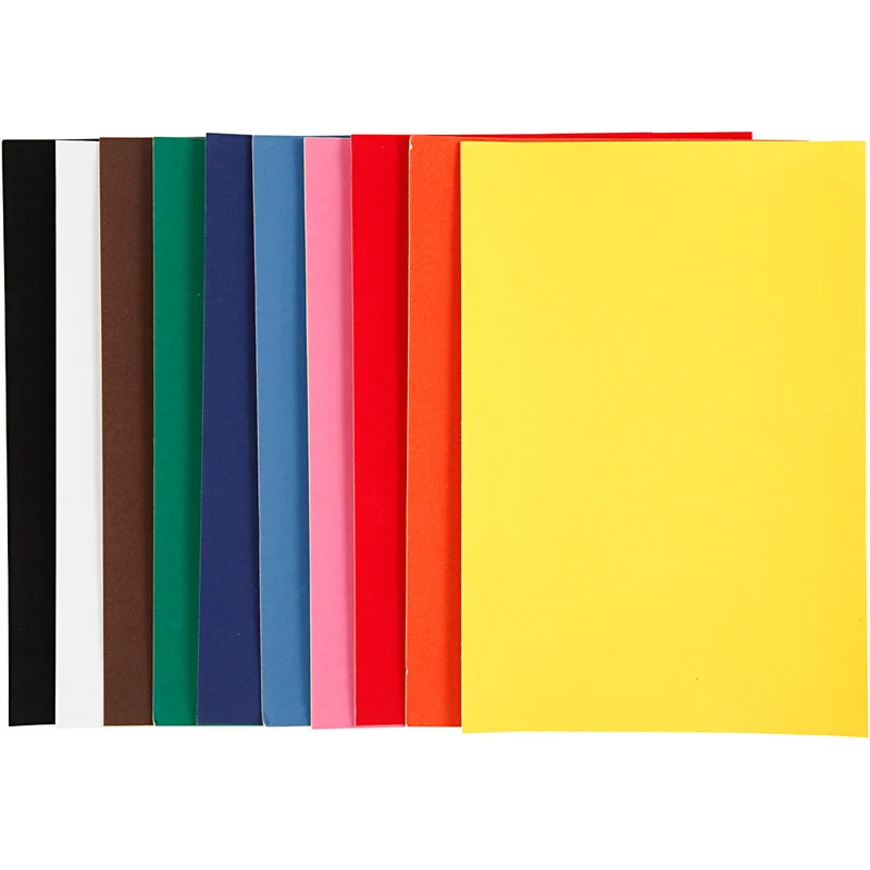 Velourpapier, A4, Blatt 210x297 mm, 140 g, Sortierte Farben, 10 Bl./ 1 Pck [HOB-270690]
