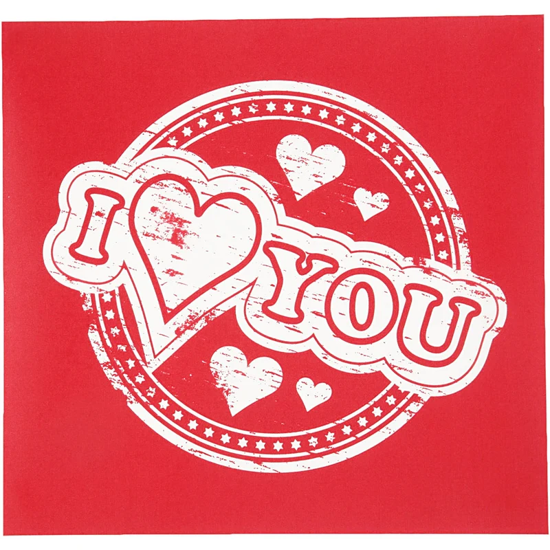 Siebdruck-Schablonen, I love you, Blatt 20x22 cm, 1 Bl. [HOB-27061]