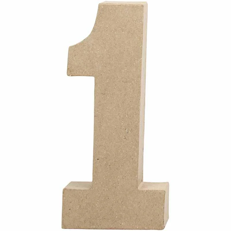 Zahl, 1, H 20,5 cm, B 9,5 cm, Dicke 2,5 cm, 1 Stk [HOB-26629]