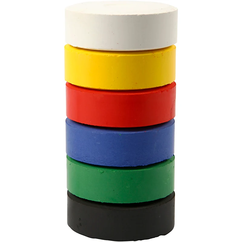 Wasserfarben, H 19 mm, D 57 mm, Primärfarben, 6 Stk/ 1 Pck [HOB-34566]