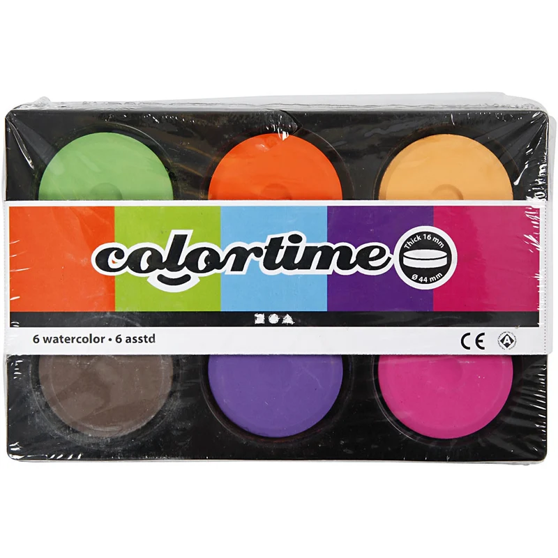 Wasserfarben, H 19 mm, D 57 mm, Zusätzliche Farben, 1 Pck [HOB-34562]