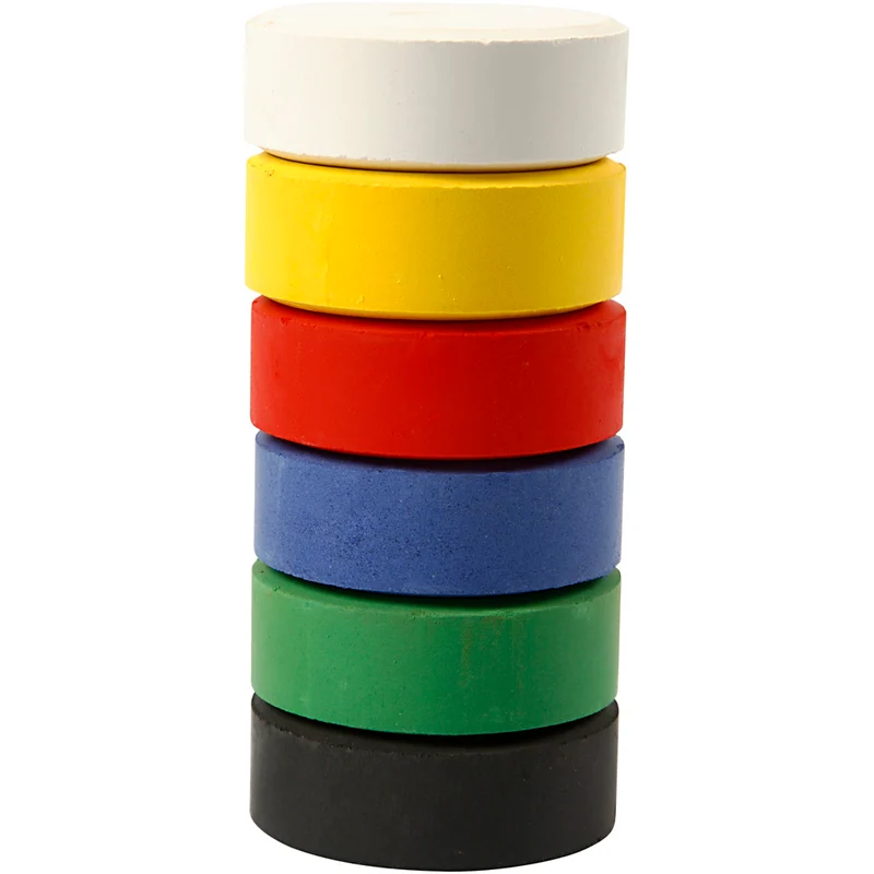 Wasserfarben, H 16 mm, D 44 mm, Primärfarben, 6 Stk/ 1 Pck [HOB-34496]