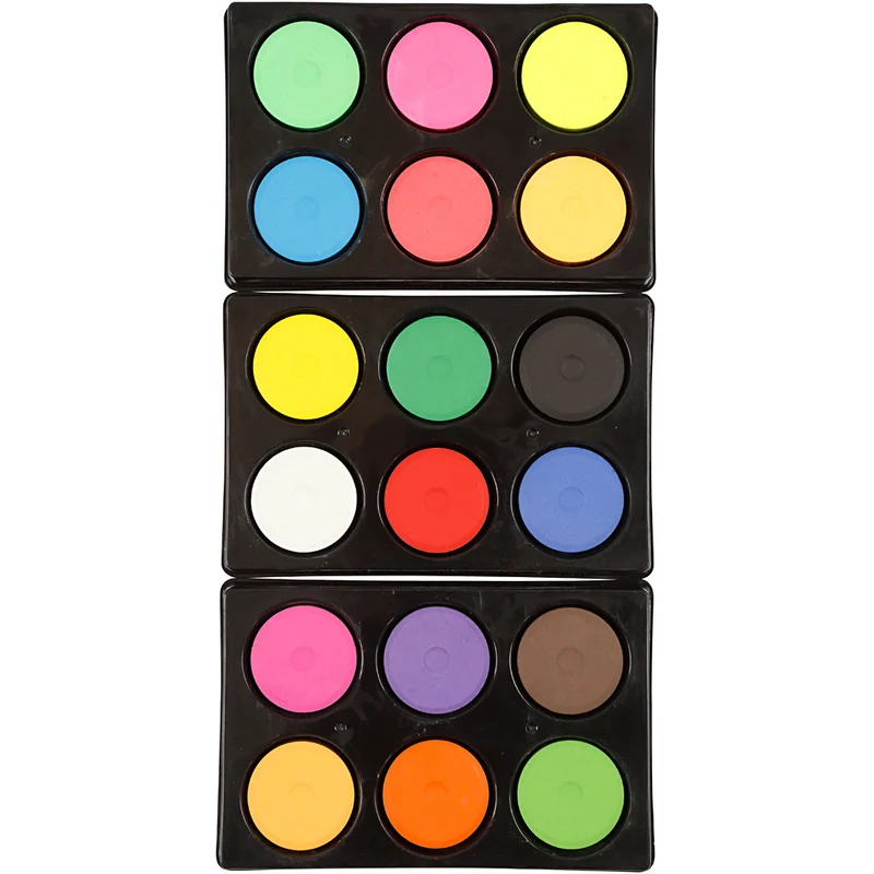 Wasserfarben, H 16 mm, D 44 mm, Neonfarben, Zusätzliche Farben, 1 Pck [HOB-34495]