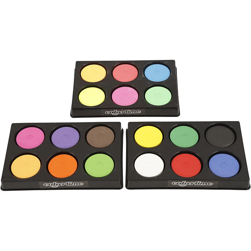 Wasserfarben, H 16 mm, D 44 mm, Neonfarben, Zusätzliche Farben, 1 Pck [HOB-34495]