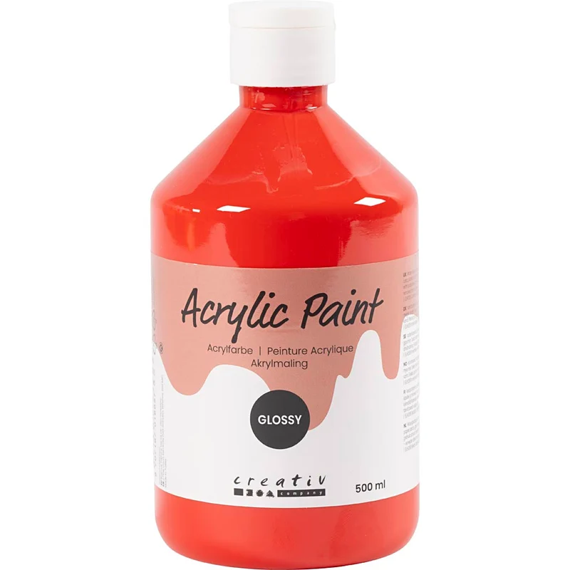 Acrylfarbe, glänzend, Rot, 500 ml/ 1 Fl. [HOB-32016]