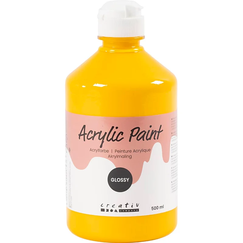 Acrylfarbe, glänzend, Gelb, 500 ml/ 1 Fl. [HOB-32012]
