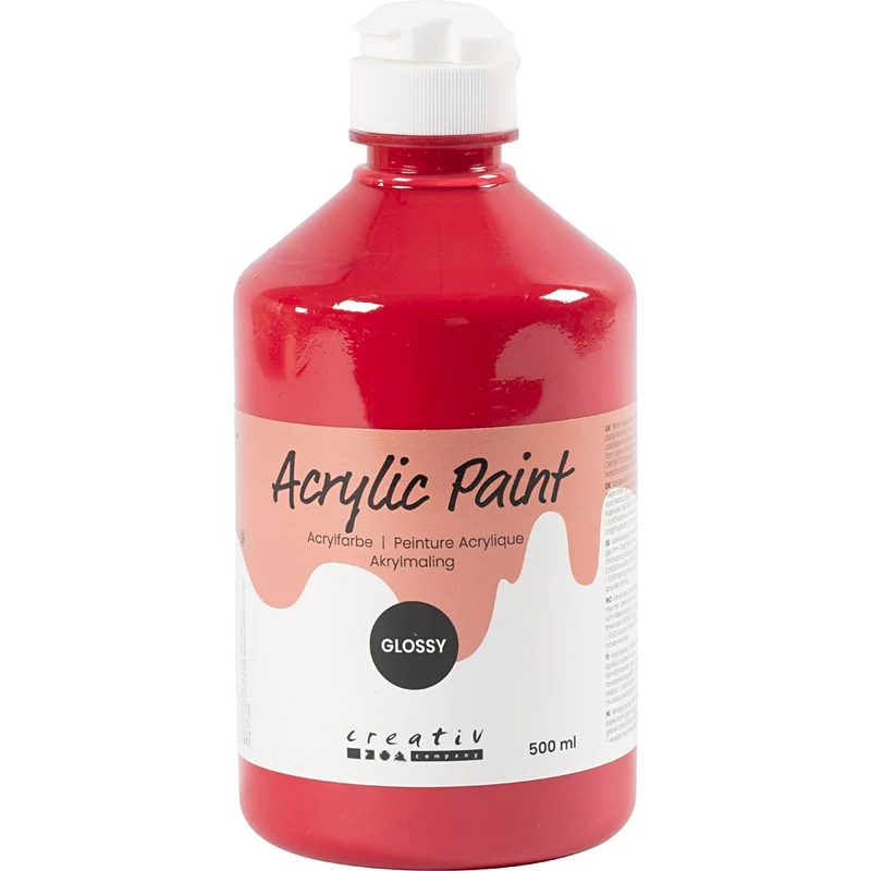Acrylfarbe, glänzend, Primärrot, 500 ml/ 1 Fl. [HOB-32010]