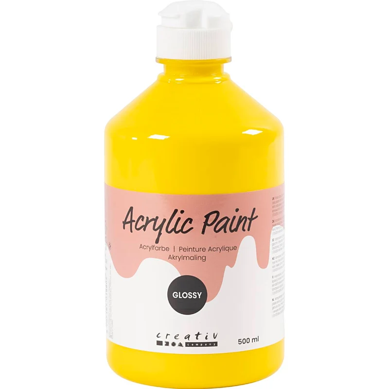 Acrylfarbe, glänzend, Primärgelb, 500 ml/ 1 Fl. [HOB-32006]