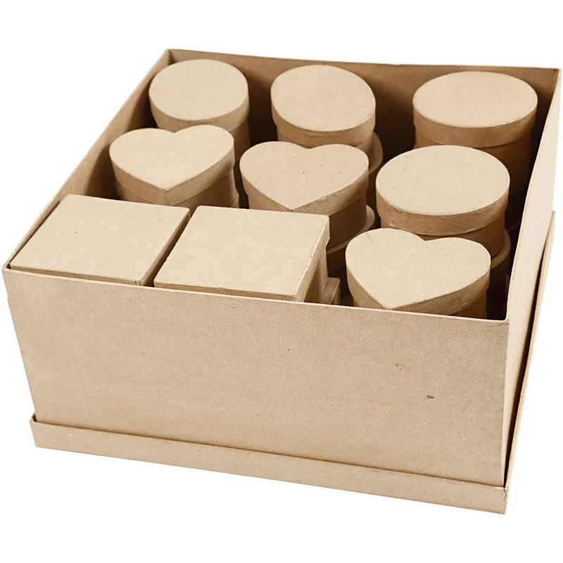Mittelgroße Schachteln, H 5 cm, D 10-12 cm, 28 Stk/ 1 Pck [HOB-264801]